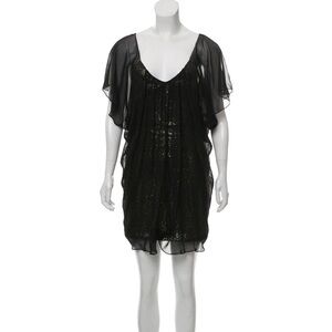 Badgley Mischka sequin embellished chiffon overlay dress 665